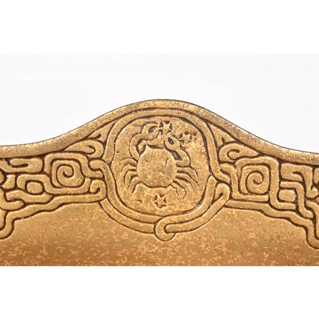 Tiffany Studios New York Zodiac Pattern Bronze Doré Letter Rack For Sale In South Bend - Image 6 of 12
