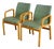 Mid 20th Century Pair of Danish Modern Bentwood Armchairs With Sage Green Upholstery For Sale