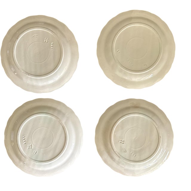 Ceramic Vintage French Majolica Longchamp Hand-Painted Asparagus Plates - Set of 4 For Sale - Image 7 of 7