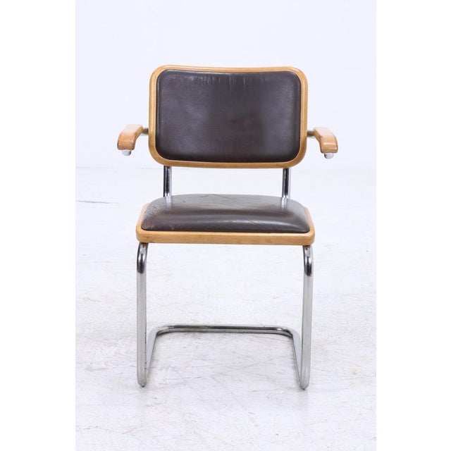 Bauhaus Bauhaus S64 Cantilever Chair in Leather by Marcel Breuer for Thonet For Sale - Image 3 of 15