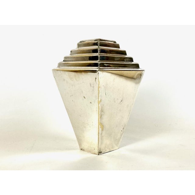 Art Deco Silver-Plated Vase, 1950s, in Very Good conditions. Designed 1950 to 1959