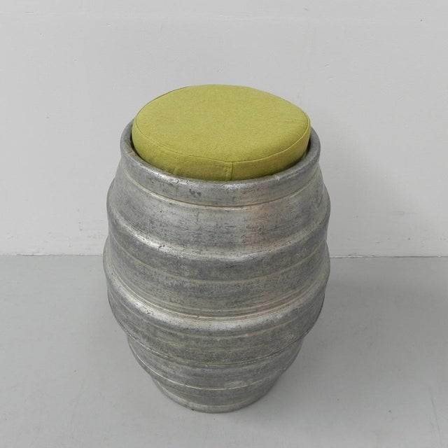 Silver Industrial Stool in Aluminum Beer Keg, 1960s For Sale - Image 8 of 9