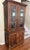 Brown Antique-Style Pine Step-Back Hutch With Wavy Seedy Glass Doors For Sale - Image 8 of 10