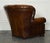 Set of Fully Hand Dyed Leather Writers Reading Armchair with Ottoman For Sale - Image 9 of 18
