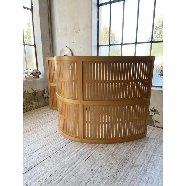 Wood Large Curved Beech Screen, 1980s, Set of 3 For Sale - Image 7 of 18