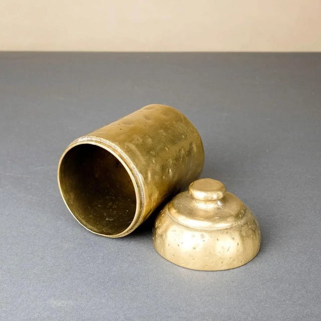 Mid-Century Brutalist Brass Smokers Set, Set of 2 For Sale - Image 9 of 18