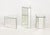 Group of Three Modern Mirrored Pedestal Tables, two triangular form and one rectangular with canted corners, each with...
