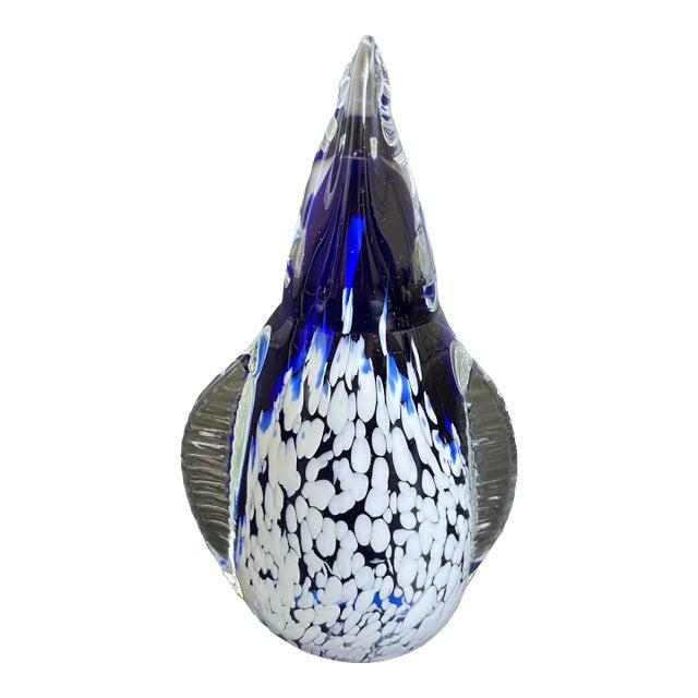 Vintage Murano Art Glass Spattered Penguin Sculpture - Paperweight For Sale