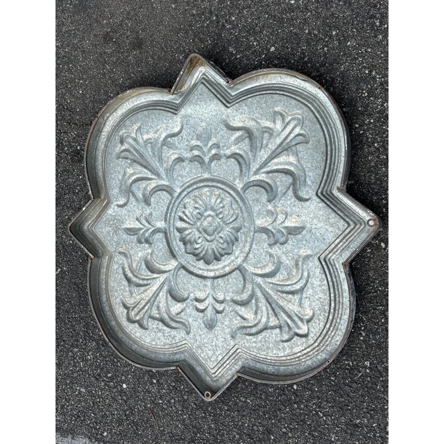 French 20th Century Zinc Ornamental Architectural / Garden Plaque For Sale - Image 3 of 10