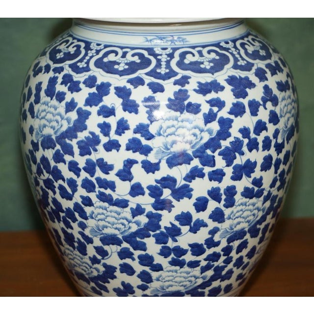 Large Chinese Style Blue and White Temple Jars from Ralph Lauren, Set of 2 For Sale - Image 17 of 18