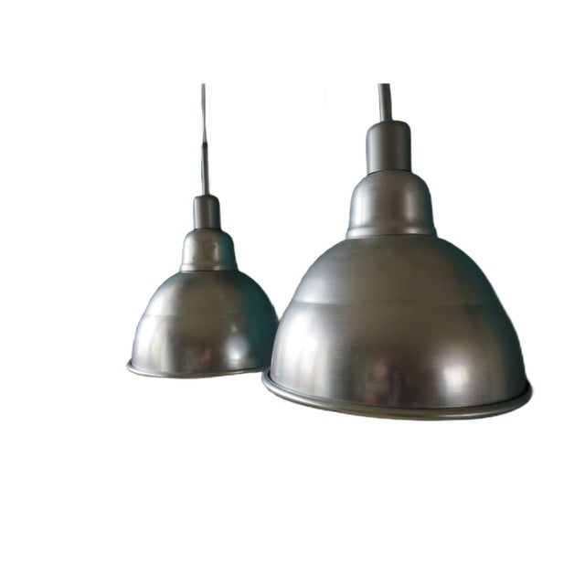 Industrial French Pendant Lights, 1950s, Set of 2 For Sale