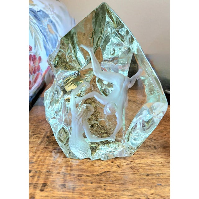 Late 20th Century Beautiful Contemporary Swedish Intaglio Sculpted UltraFine Crystal For Sale - Image 5 of 13