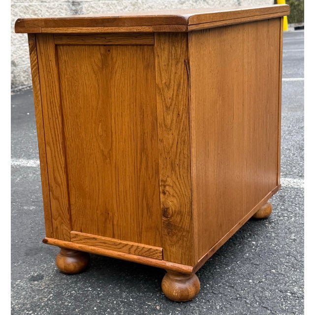 Rustic Broyhill “Attic Heirloom” Rustic Oak Nightstand For Sale - Image 3 of 12