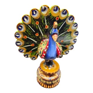 Bhimonee Decor Wooden Dancing Peacock Figurine For Sale