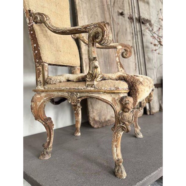 Wood 17th Century Italian Museo Di Roma Grand Salon Chair For Sale - Image 7 of 14