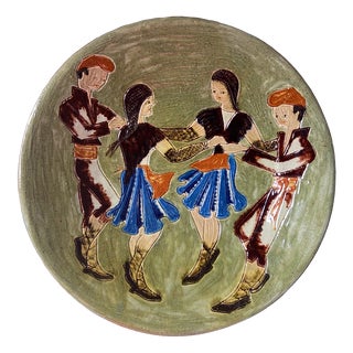Vintage Puigdemont Ceramic Wall Plate, 1970s For Sale