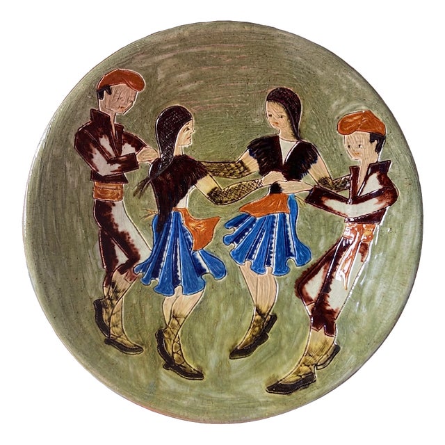 Vintage Puigdemont Ceramic Wall Plate, 1970s For Sale