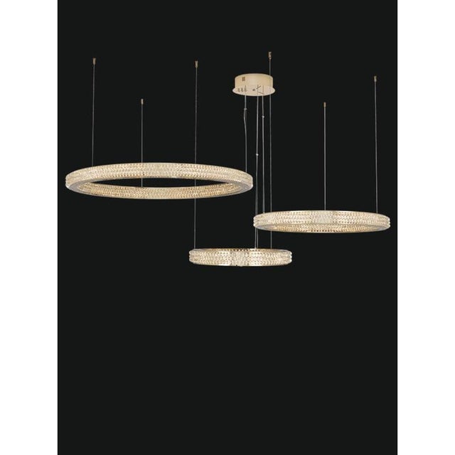 Contemporary Collection Cerchi Di Luce Chandelier in Metal and Crystal by Jago For Sale - Image 3 of 8