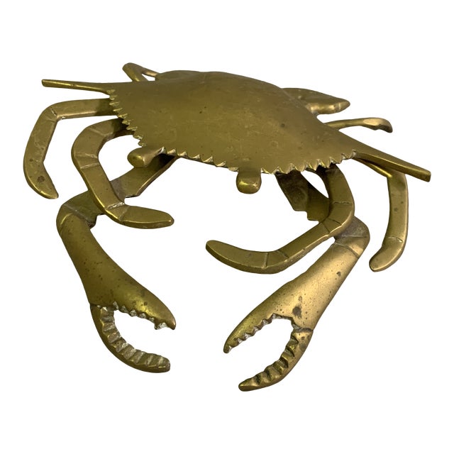 Vintage Solid Brass Crab Ashtray Chairish