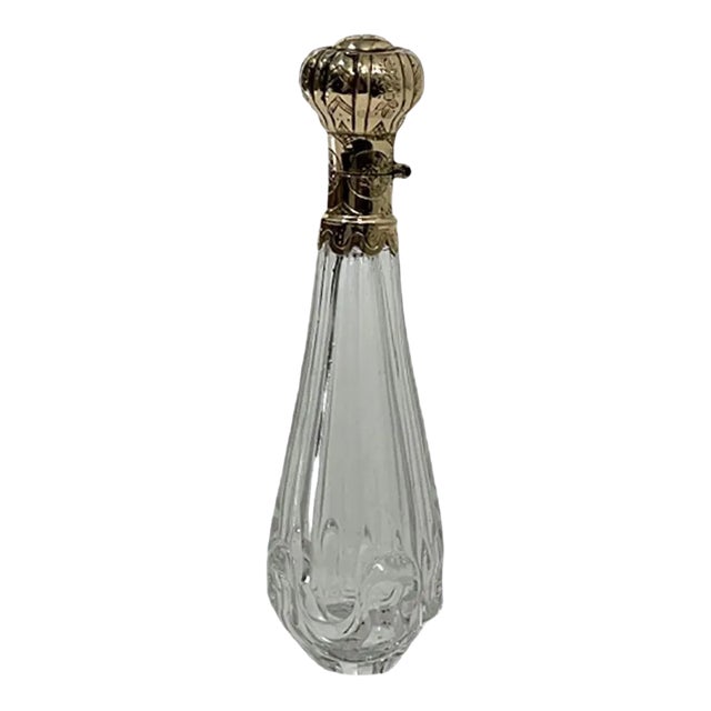 19th Century Dutch Crystal and Gold Perfume Bottle For Sale