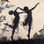 1915 Neo-Classic silhouette print titled "Where Terpsichore Dwells" by Boris Major in its original frame. The print...