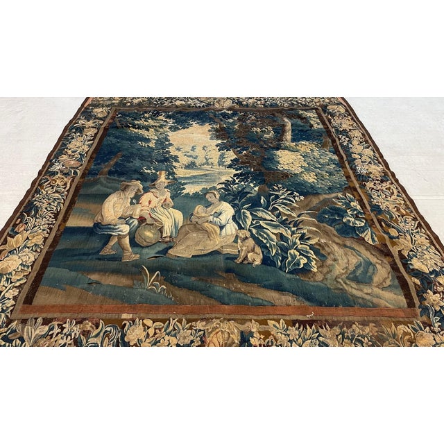19th Century 17th Century FrenchTapestry - 7'10" x 8'7" For Sale - Image 12 of 12