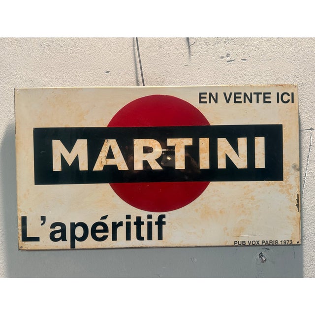 Vintage Martini Lapéritif Advertising Sign, 1973 For Sale - Image 6 of 6