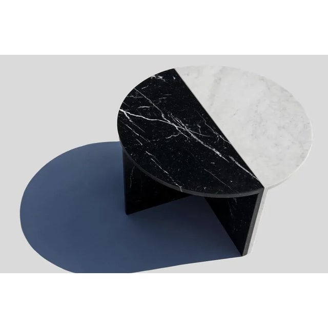 Marquina marble "fifty cirlce" coffee table - sebastian scherer dimensions: 35 h x 35 w x 70 d cm materials: marble...