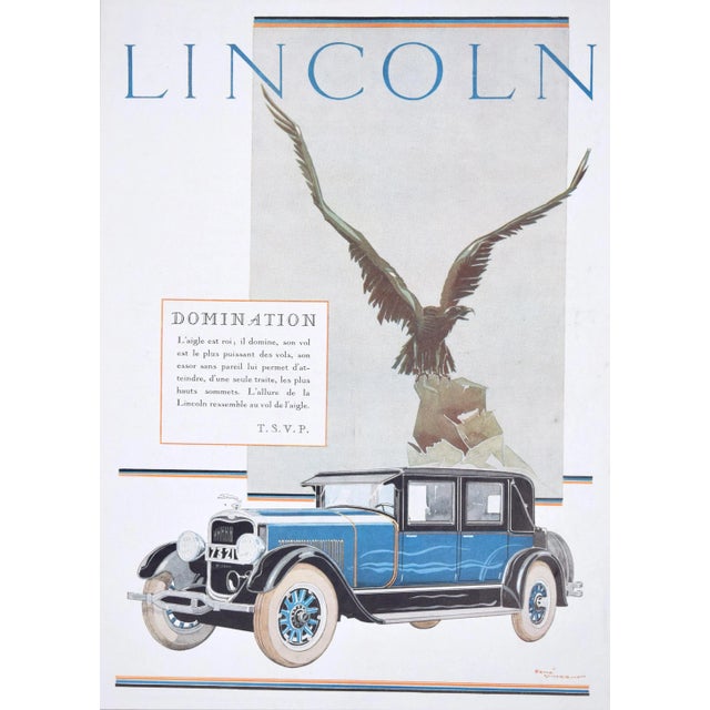 Lincoln Domination is a beautiful double-sided sheet of original color illustrations on ivory-colored paper, realized by...