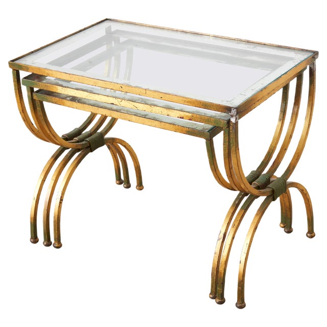 French Neo-Classical Nesting Tables, 1950s, Set of 3 For Sale