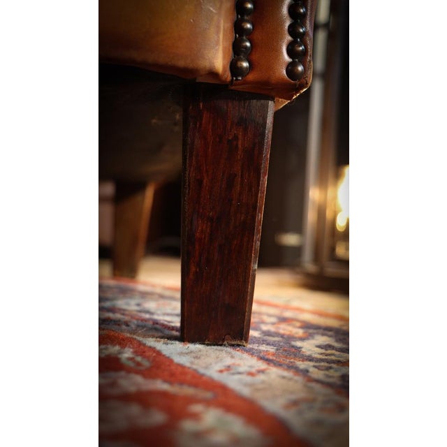 Tan Dutch Sheepskin Club Armchairs, 2010s, Set of 2 For Sale - Image 8 of 18