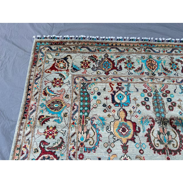 Sage Green Sultanabad Hand-Knotted Wool Rug - 6x8 For Sale - Image 10 of 13