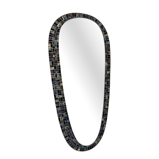 Large Illuminated Mosaic Mirror, 1950s For Sale