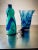 Blue Blown Murano Glass Vase & Bottle by Carlo Moretti, 1980s, Set of 2 For Sale - Image 8 of 8