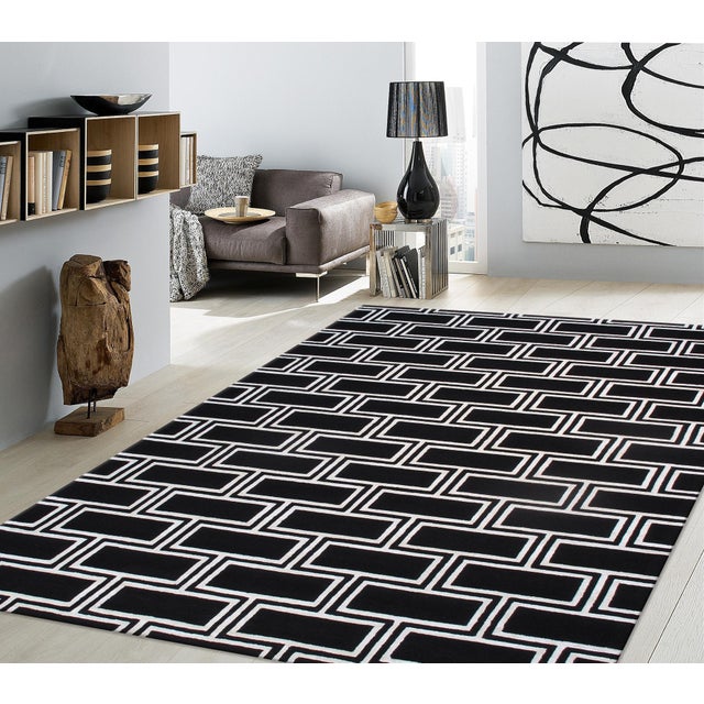 2020s Pasargad Home Edgy Black Area Rug, 12' 0'' X 15' 0'' For Sale - Image 5 of 5
