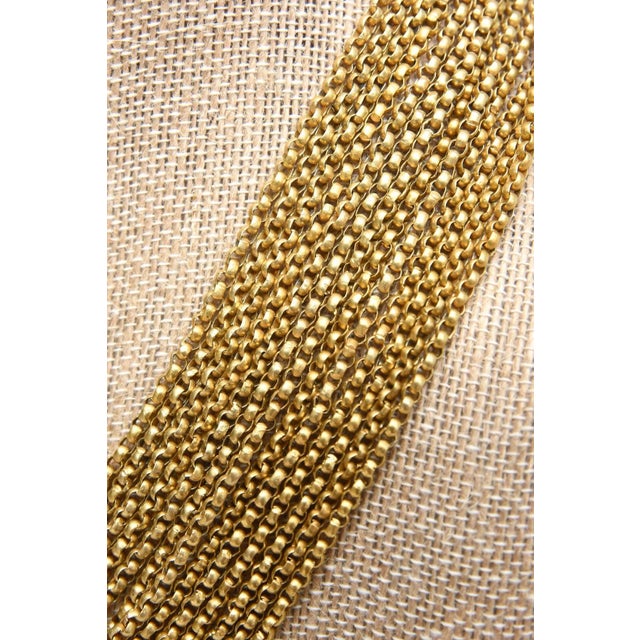 1950s Vintage Gold Wash Over Sterling Silver Beaded Strand Link hbhhhNecklace With Egyptian Clasp For Sale - Image 5 of 9