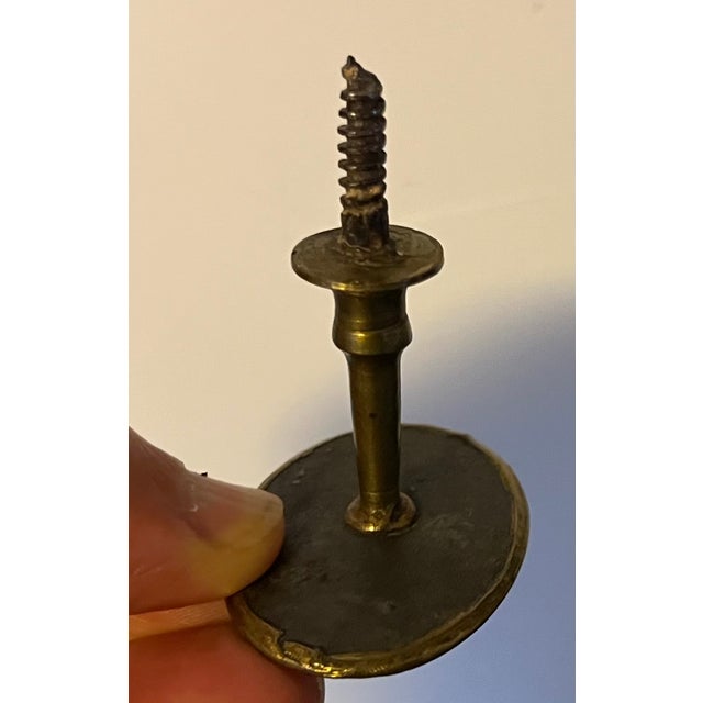 Antique Early 19th Century American Federal Neoclassical Brass Mirror Support or Picture Hook With Urn Decoration Circa 1810 - 1820 For Sale - Image 9 of 10