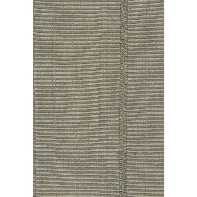 Rug & Kilim’s Modern Kilim in Gray With Stripes & Beige-Blue Accents For Sale In New York - Image 6 of 7