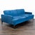 This stylish West Elm 3-seat sofa features a rich blue fabric and sleek metal legs. Easily converts into a flat bed,...