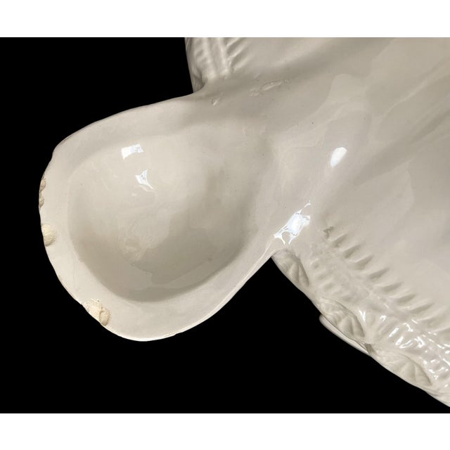 Vintage Italian Faïence White Soup Tureen With Shell Motif. Ladle & Lid. For Sale - Image 10 of 11