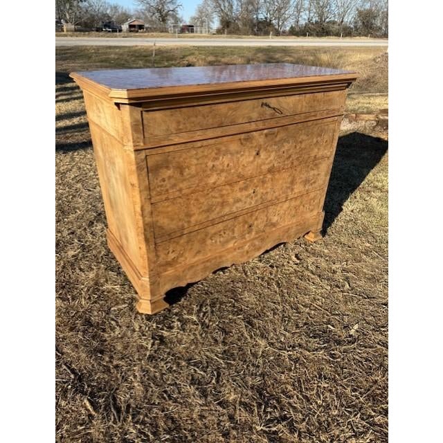 19th Century Louis Philippe Burlwood Bleached Marble Top Chest of Drawer / Commodes For Sale - Image 11 of 18