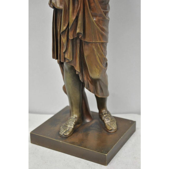 Antique 19th C. Ferdinand Barbedienne Bronze Diana Gabies Statue Sculpture For Sale In Philadelphia - Image 6 of 17