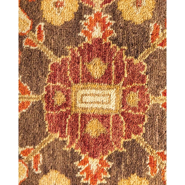 Contemporary Vintage Traditional Hand Knotted Wool Area Rug, Brown - 6'1" X 9'6" For Sale - Image 3 of 9