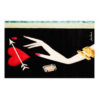 Black Hand-Knotted Wool and Silk Rug from Jordi Labanda, Spain, 2005 For Sale