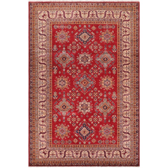 Southwestern Super Kazak Red/Beige Wool Rug - 8'5'' X 10'3'' For Sale - Image 10 of 10