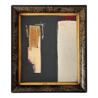 “Romantic” Abstract Art in Antique Frame, Transitional Living Room Art by JTS For Sale