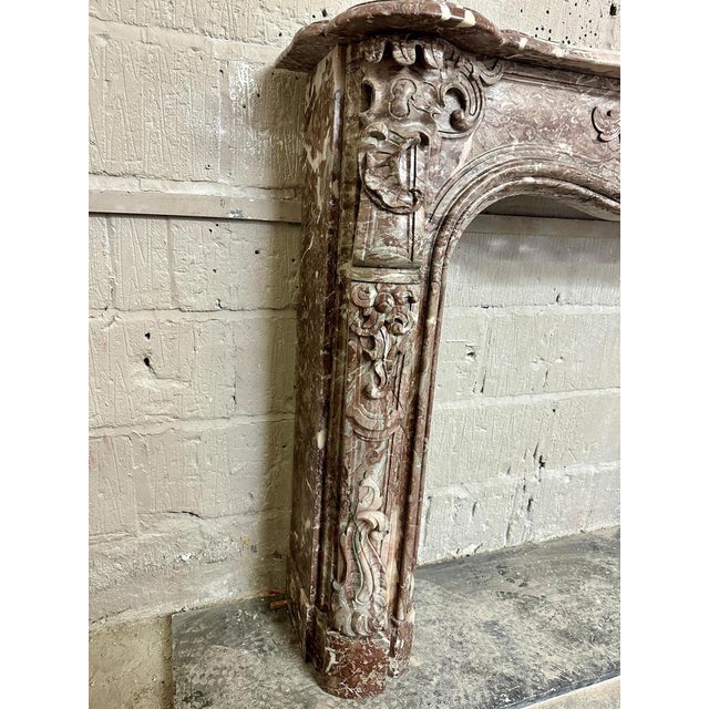 Large Antique Louis XV French Marble Fireplace, 1770 For Sale - Image 3 of 10