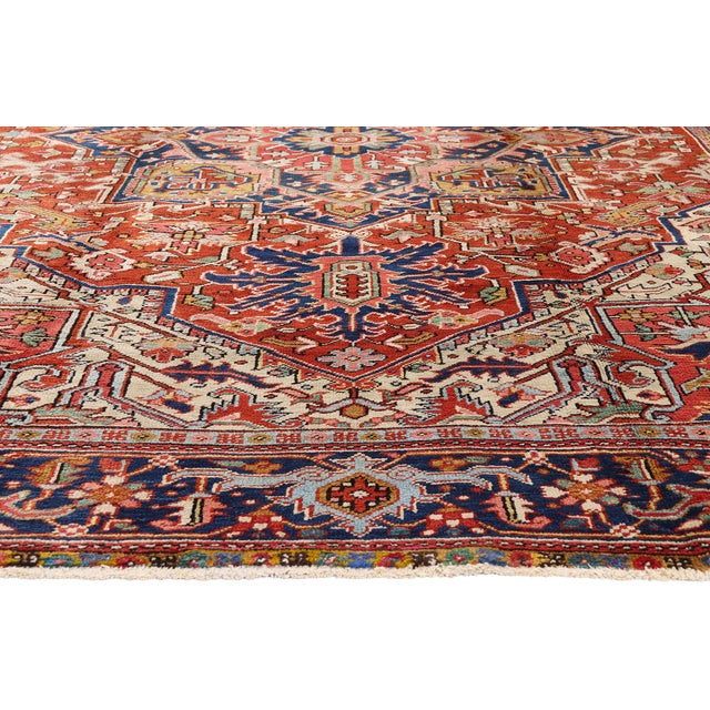 Late 19th Century Persian Heriz Rug, 08'03 X 11'11 For Sale - Image 4 of 10