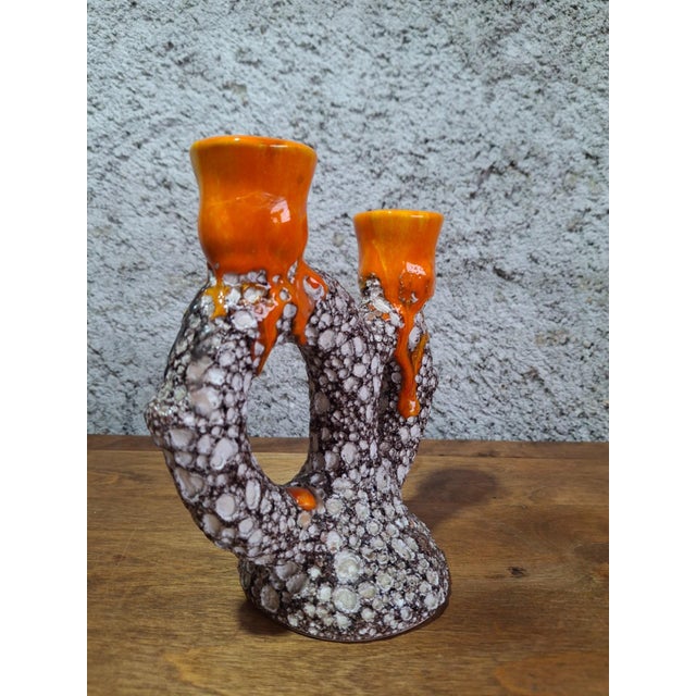 Fat Lava Double Candlestick from Vallauris, 1960s For Sale - Image 6 of 8