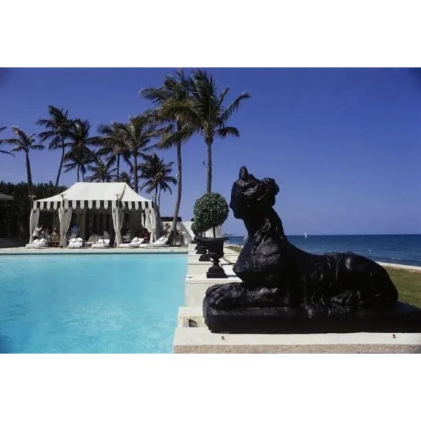 Poolside Luncheon 1968 Guests enjoying luncheon in a marquee by the pool at Mrs Reed Albee’s house, Palm Beach, Florida,...